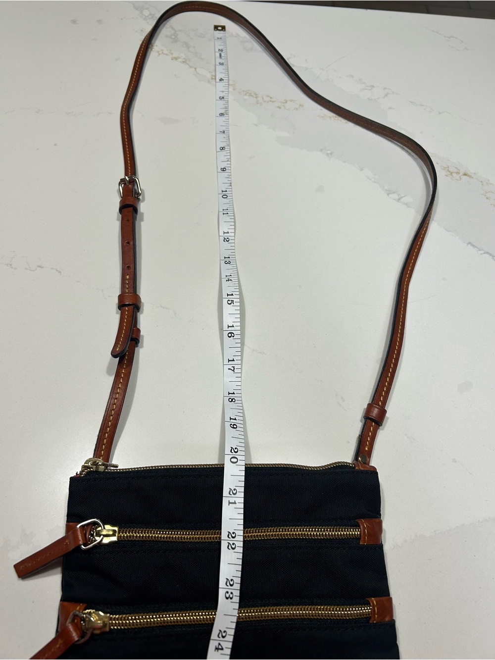 Dooney & Bourke Black Crossbody with Brown Leather Trim - Picture 7 of 16